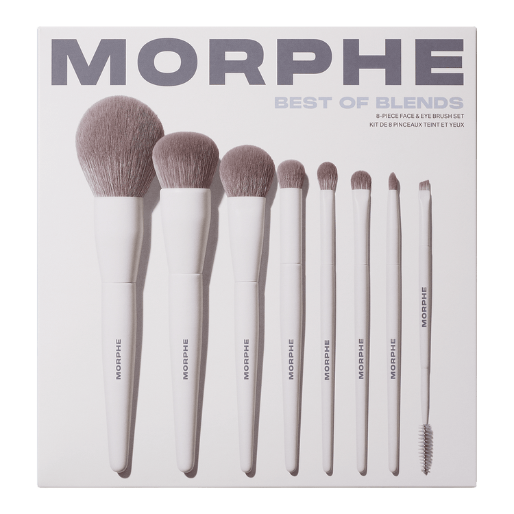 Best of Blends - Set de Brochas de Maquillaje, cerdas infusionadas con iones de plata - 8 piezas