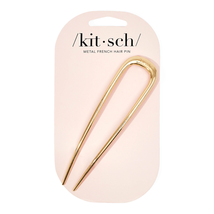Kitsch Metal French Hair Pin - Pasador Francés Metálico, fijación segura - Gold