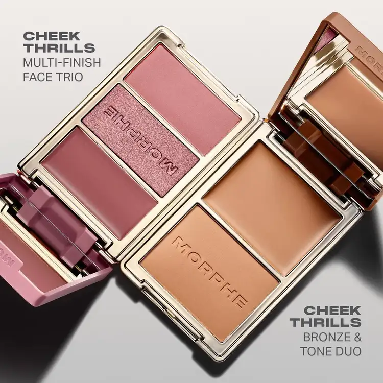 Cheek Thrills Bronze & Tone Duos - Dúo bronceador y tono para mejillas, crema satinada suave y un polvo aterciopelado en tonos monocromáticos