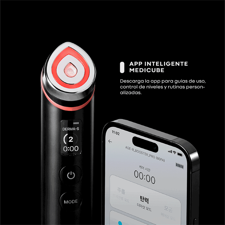 Age-R Booster Pro - Dispositivo de cuidado facial, Electroporación + Microcorriente + EMS + LED