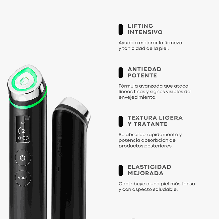 Age-R Booster Pro - Dispositivo de cuidado facial, Electroporación + Microcorriente + EMS + LED