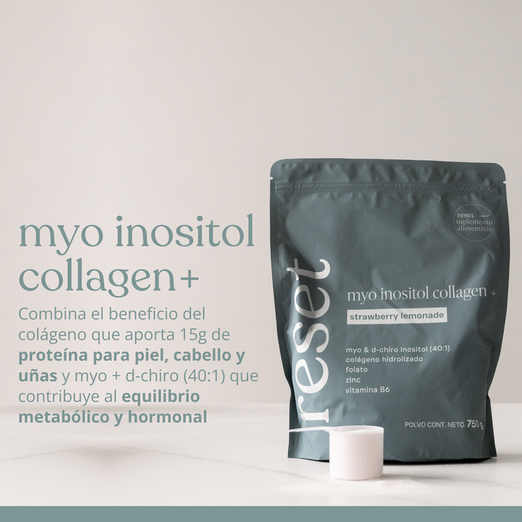 Myo Inositol Collagen - Suplemento en Polvo, sabor fresa-limón