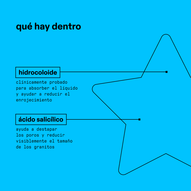 Hydro-Star® + Salicylic Acid - Parches hidrocoloides con ácido salicílico, desobstruye los poros y reduce los barros