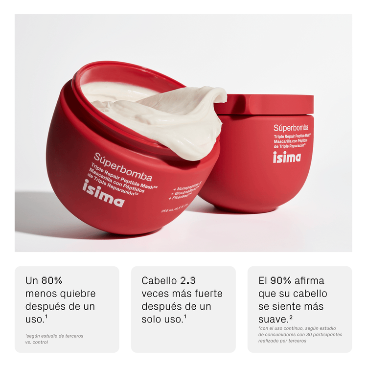 Súperbomba Triple Repair - Mascarilla Capilar con Péptidos, reparación triple acción