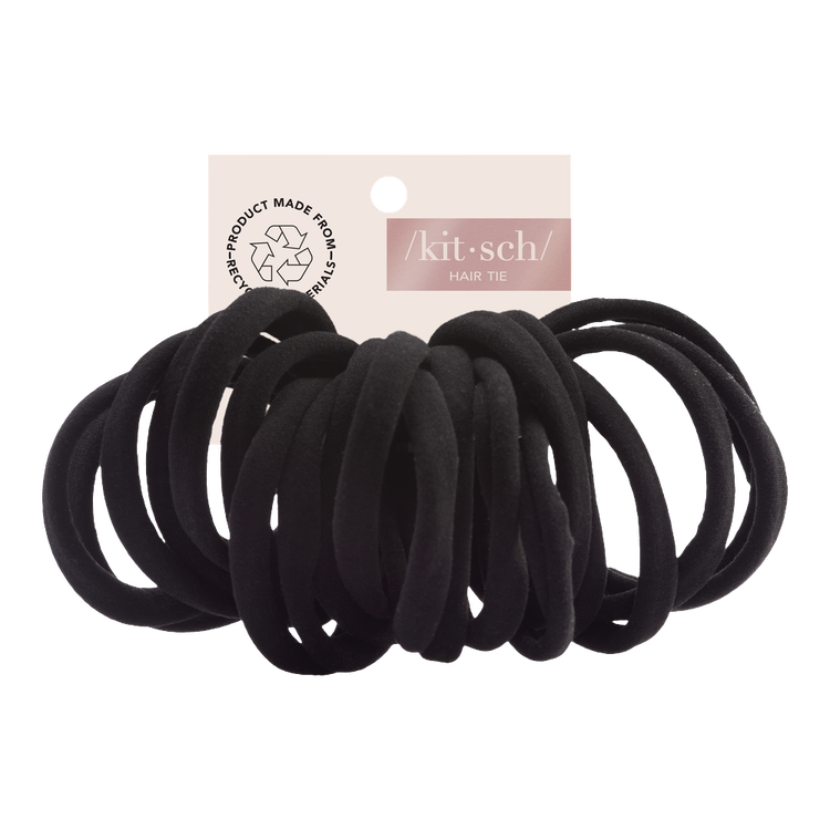 Kitsch - Ligas para Cabello de Nylon, sin doblez - Set 20 piezas - Black