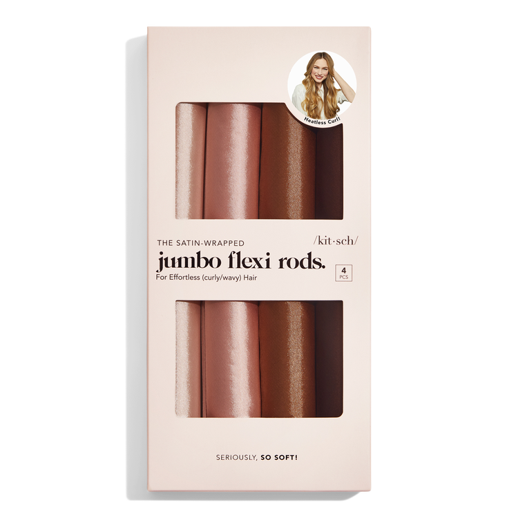 Satin Jumbo Flexi Rods - Rizadores de Tela Satinada, sin daño térmico - Set 4 piezas - Rosewood