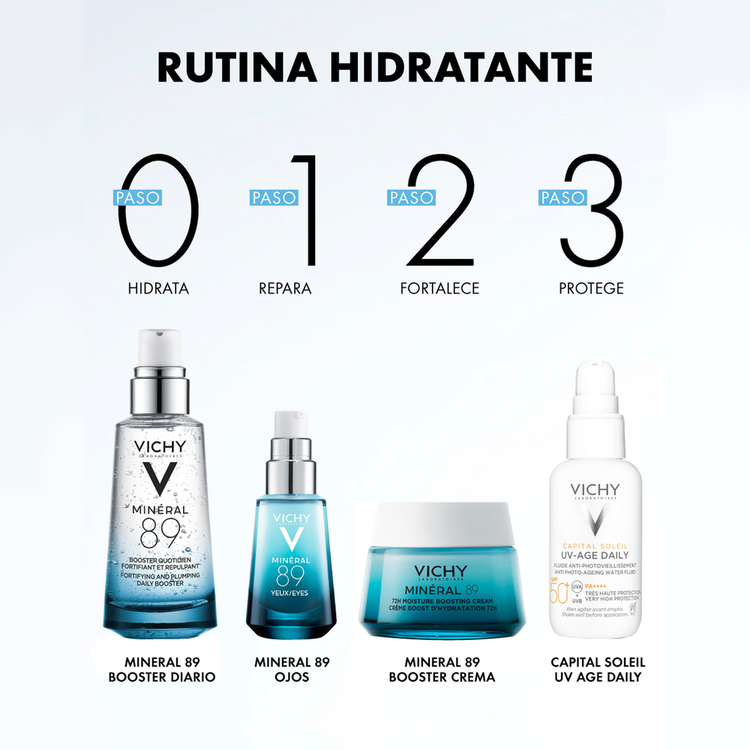 Minéral 89 - Crema Hidratante Potenciadora de Humedad, con agua termal volcánica y ácido hialurónico