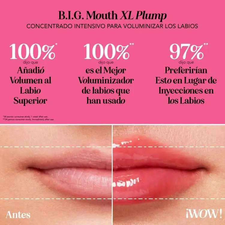 B.I.G. Mouth XL Plump - Concentrado Labial Intensivo, plumping con efecto tingle - 0.16 oz