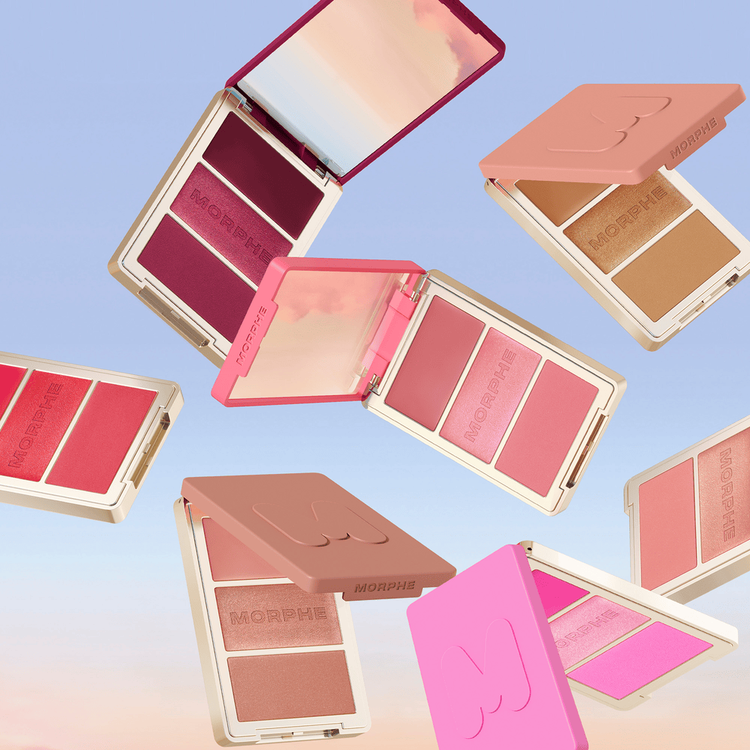 Cheek Thrills - Paleta de Rubor Multi-Finish, 3 texturas satinado, bálsamo y polvo